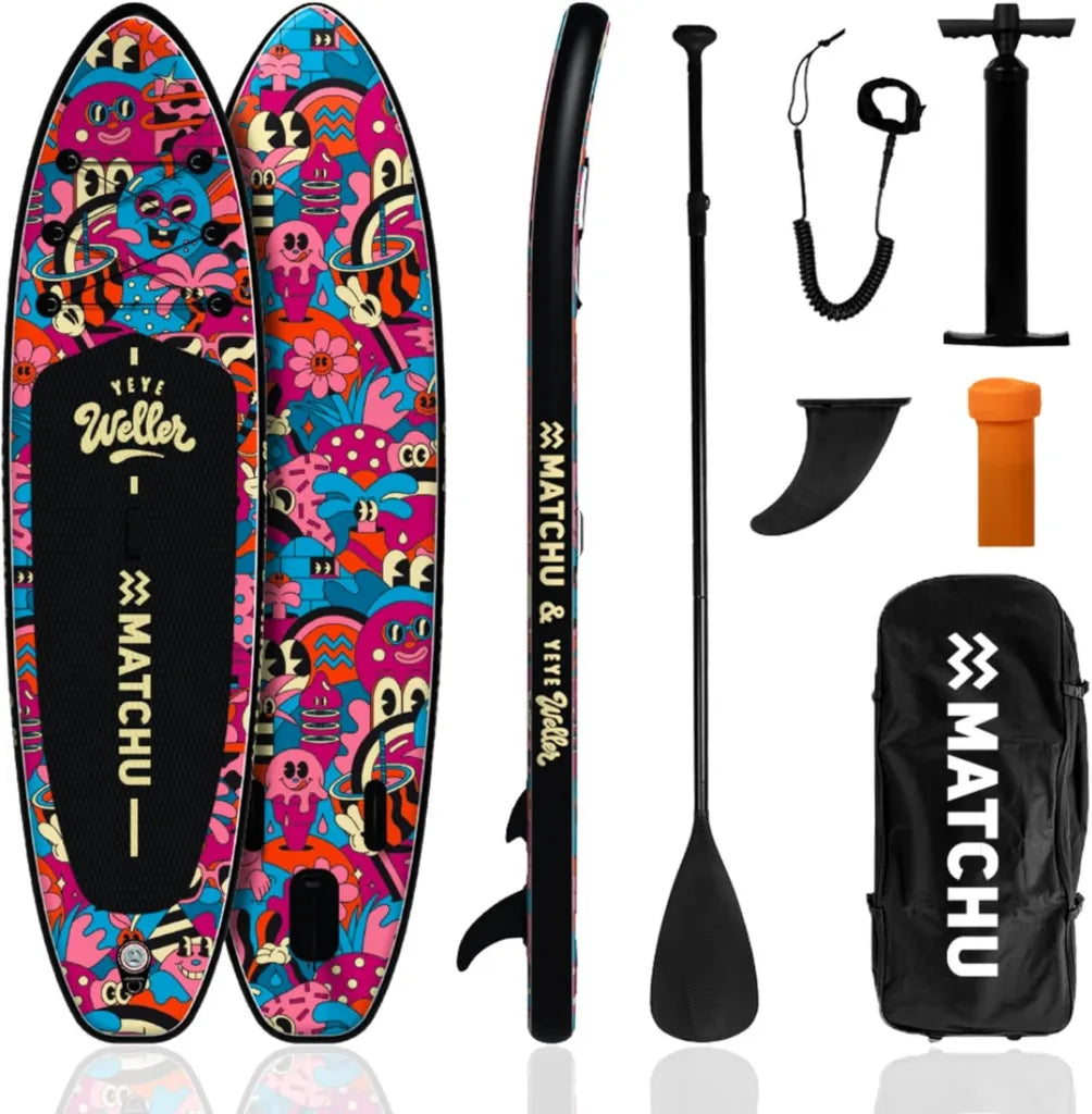 Planche ¨¤ Paddle Gonflable ¨¦dition Limit¨¦e - Art Collection MATCHU avec Kit Complet & Certificat - 320x81x15 cm, 150 kg Max