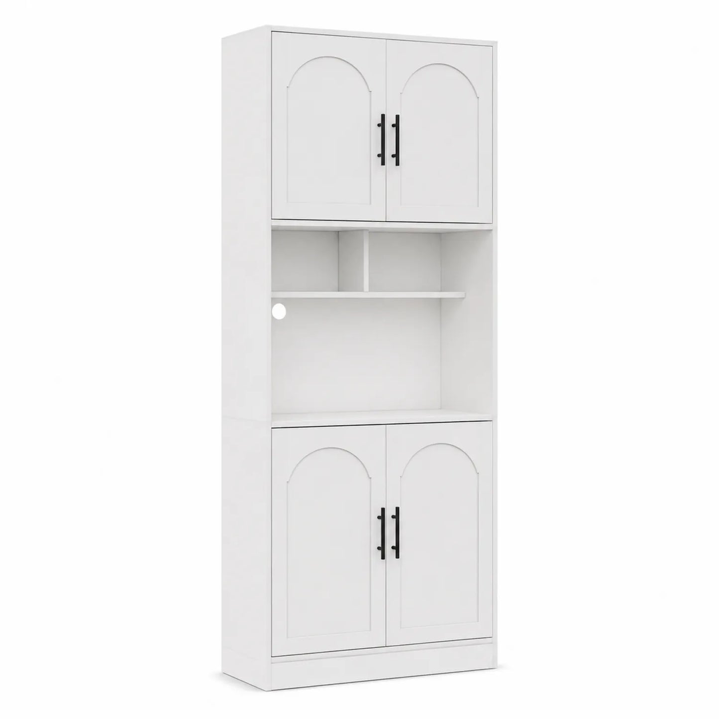 Buffet de cuisine en bois blanc avec 4 portes 180x60x40 cm
