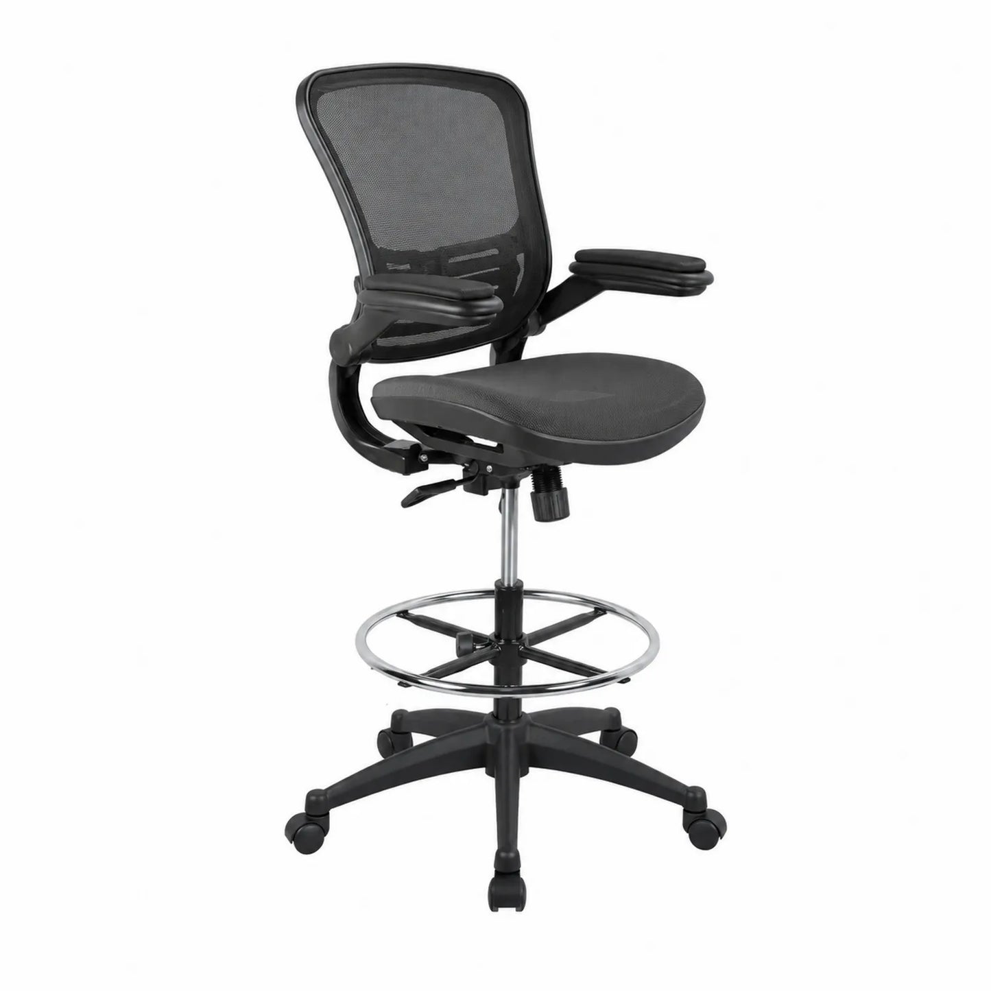 Chaise de bureau avec dossier en maille et repose-pied réglable