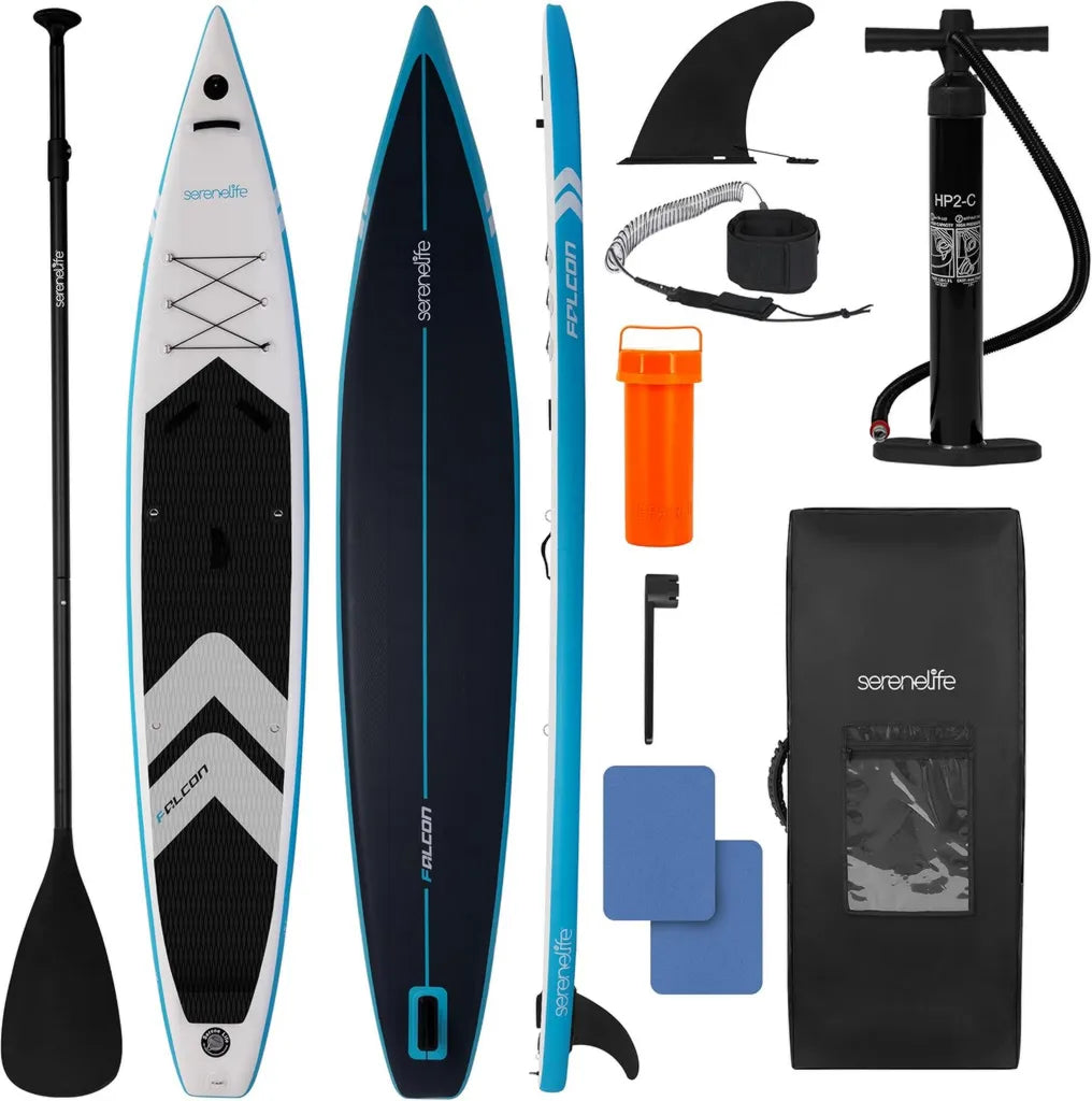 Planche de Paddle Gonflable 427 cm ¨C Performance ¨¦lev¨¦e SUP Course avec Surface Antid¨¦rapante et Accessoire GoPro