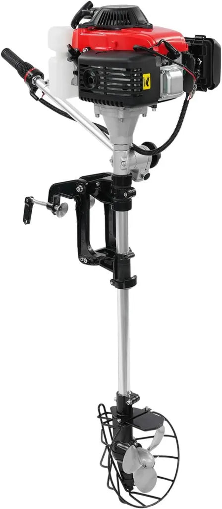 Moteur hors-bord 4 temps 4 CV pour bateaux gonflables et voiliers, avec capot de protection