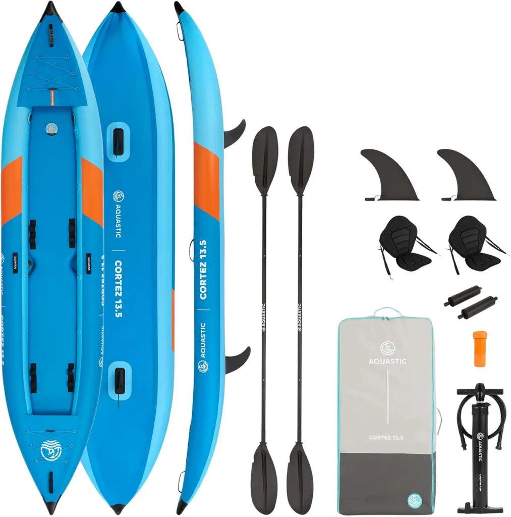 Kayak Gonflable Biplace AQUASTIC Cortez avec Accessoires Complets, Charge 180 kg