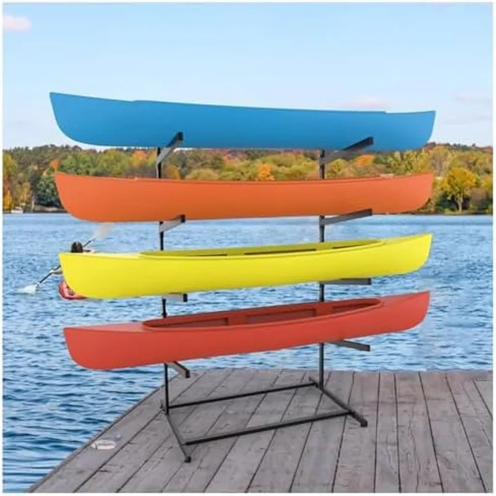 Support de Stockage Vertical en Acier pour Kayaks et Planches, Capacit¨¦ de 2 ¨¤ 4, Id¨¦al pour Garage et Ext¨¦rieur