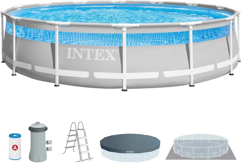 Piscine Tubulaire Ronde Intex Clearview 4,27 m x 1,07 m - Gris