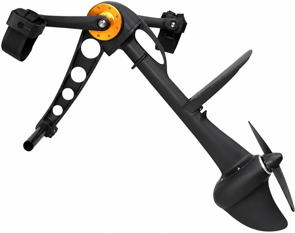 Syst¨¨me de p¨¦dalage pour kayak de p¨ºche gonflable avec gouvernail pliable