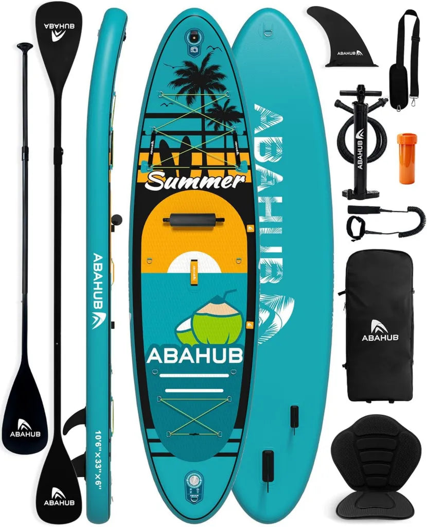 Planche de Paddle Gonflable Abahub avec Si¨¨ge Kayak et Pagaie R¨¦glable - Multi-Couleur