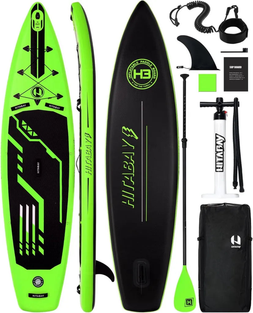 Planche de Paddle Gonflable pour Toute la Famille - Kit Complet, Capacit¨¦ 150 kg, Vert 335