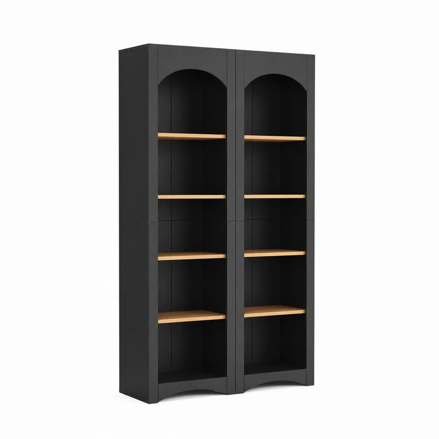 Bibliothèque double en bois et MDF noir