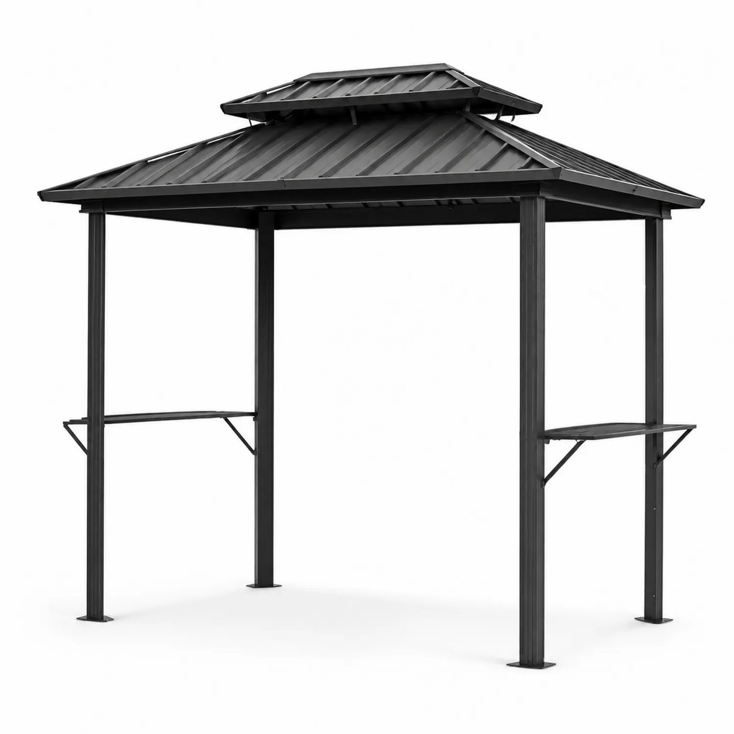 Pavillon de jardin en acier gris