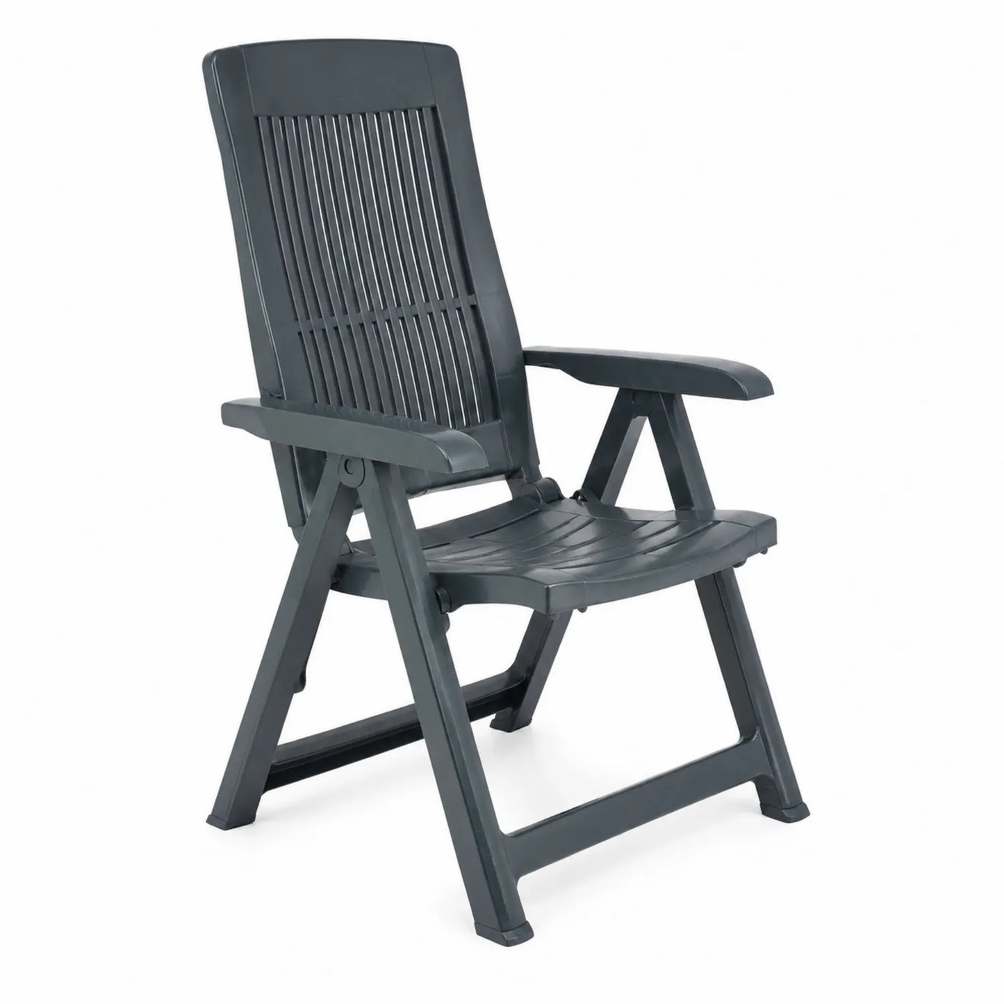 Chaise pliante en plastique gris anthracite