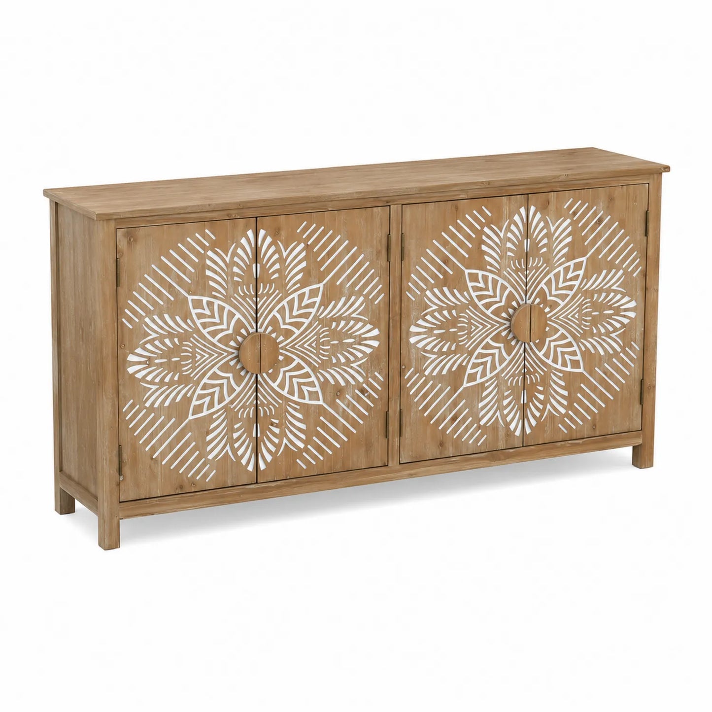 Buffet en bois de manguier sculpté 160x40x90 cm