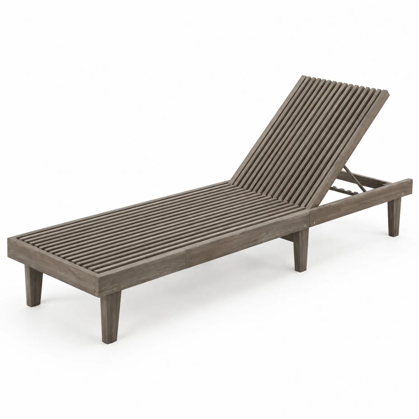 Chaise Longue Extérieure en Bois d'Acacia Brun