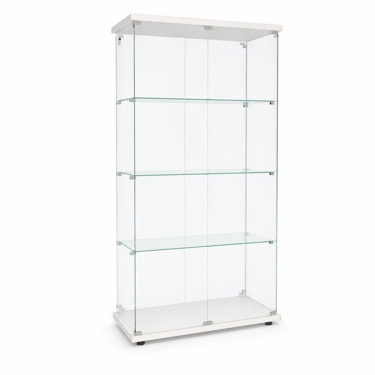 Vitrine en Verre trempé avec Cadre Blanc 175x80x40cm
