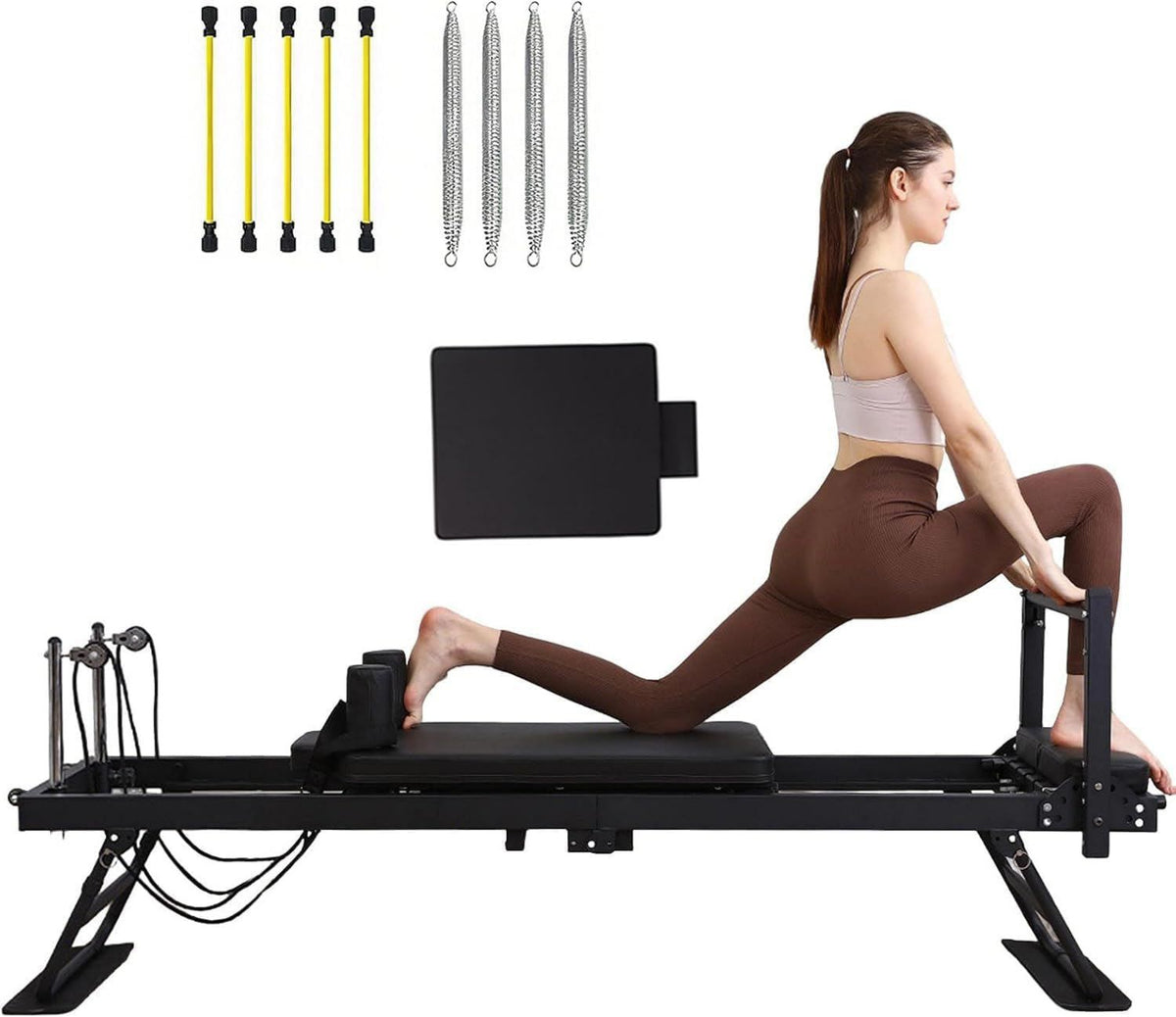 Machine de r¨¦formateur de pilates: pliable, usage ¨¤ domicile, 7 kg