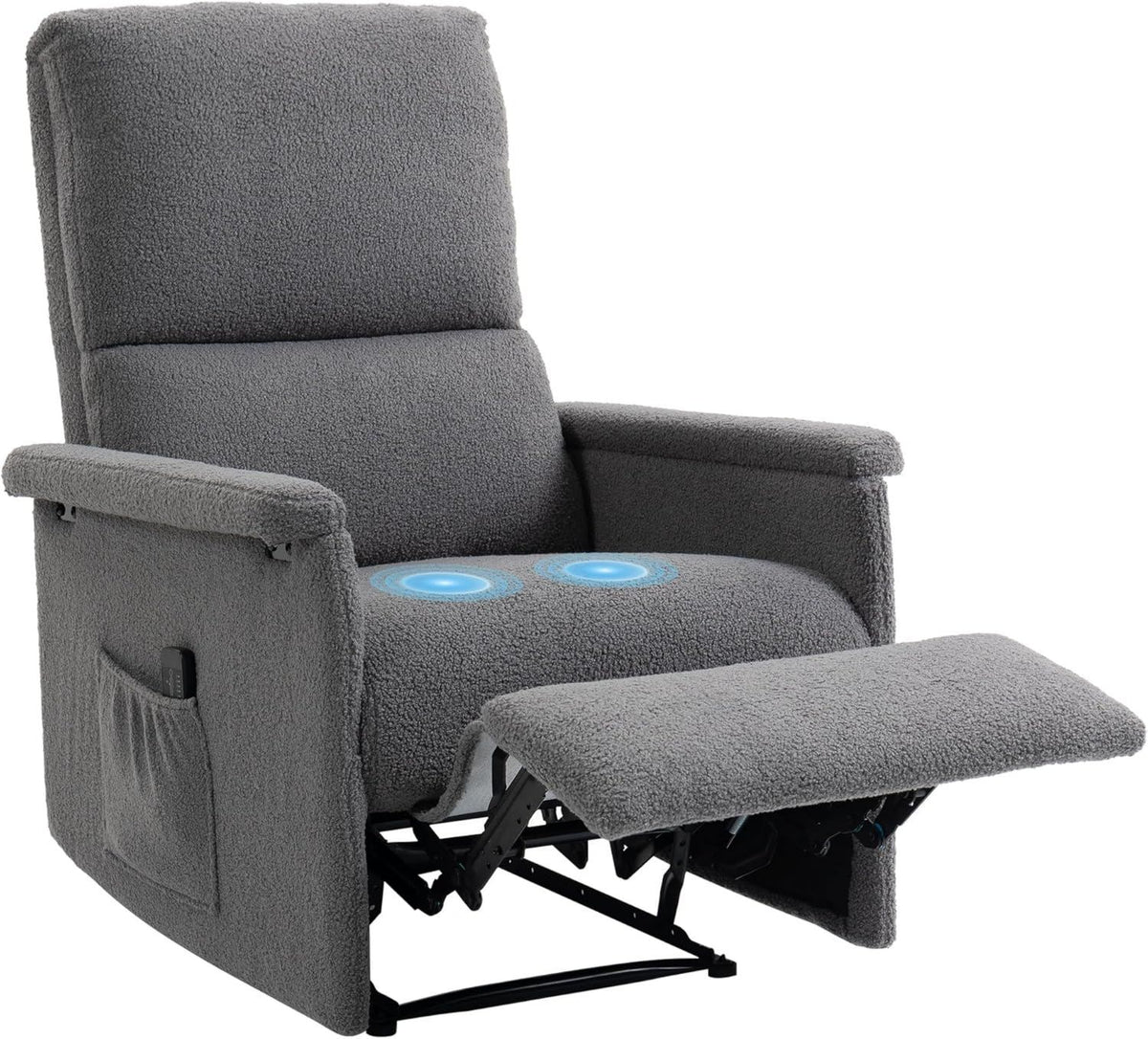 HOMCOM Fauteuil de massage ¨C r¨¦glable, avec t¨¦l¨¦commande, gris