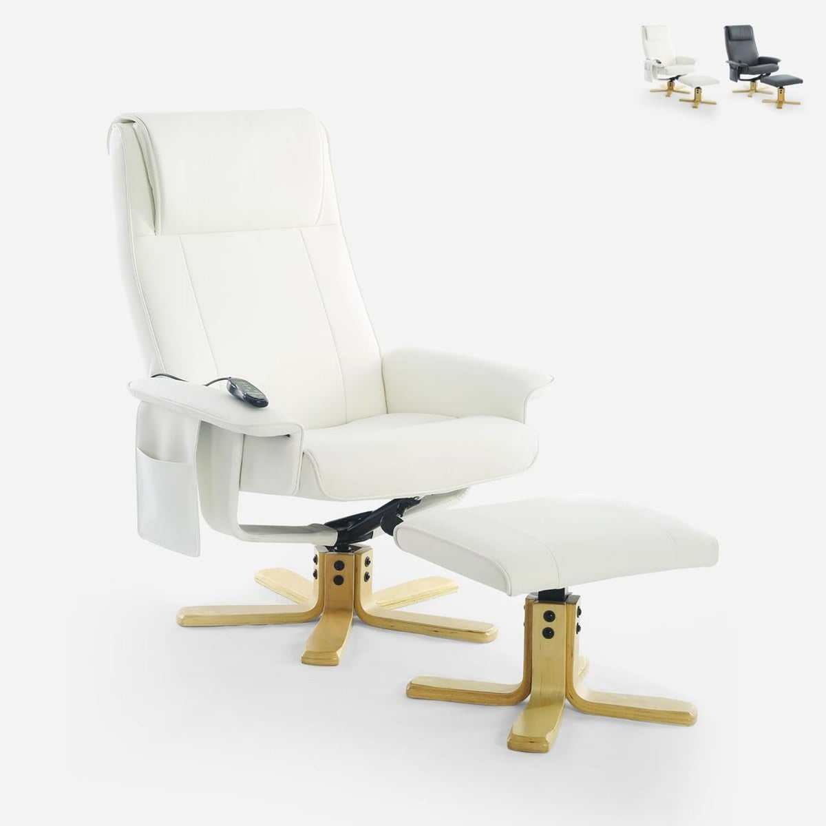 Fauteuil de massage ¨C avec chauffage, blanc