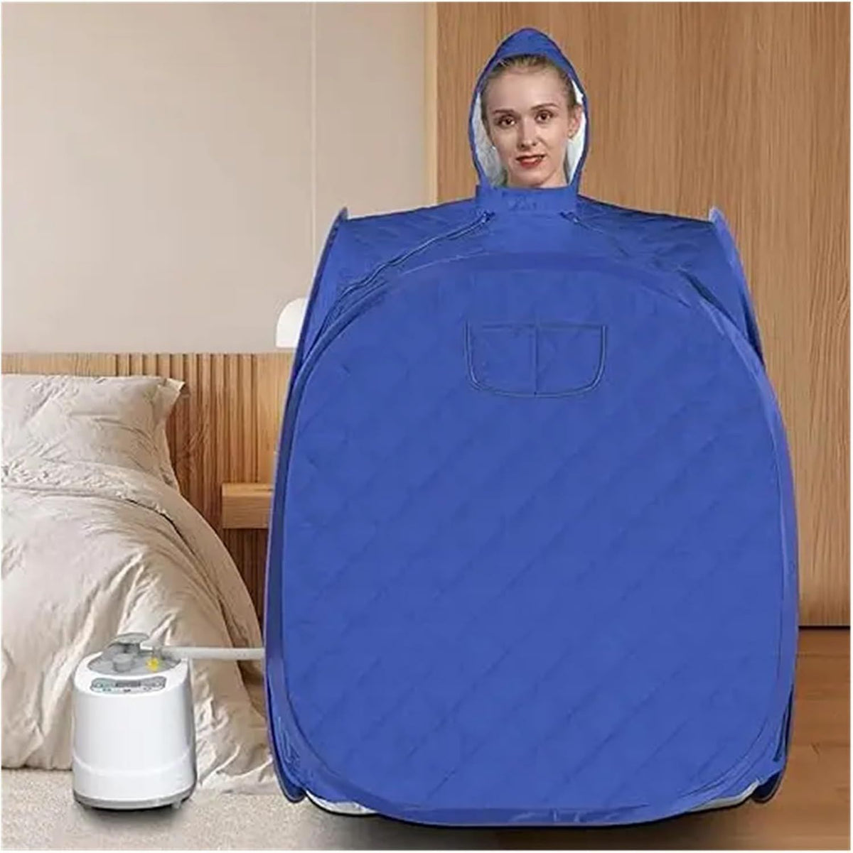 Cabine de sauna infrarouge - format portable, bleu