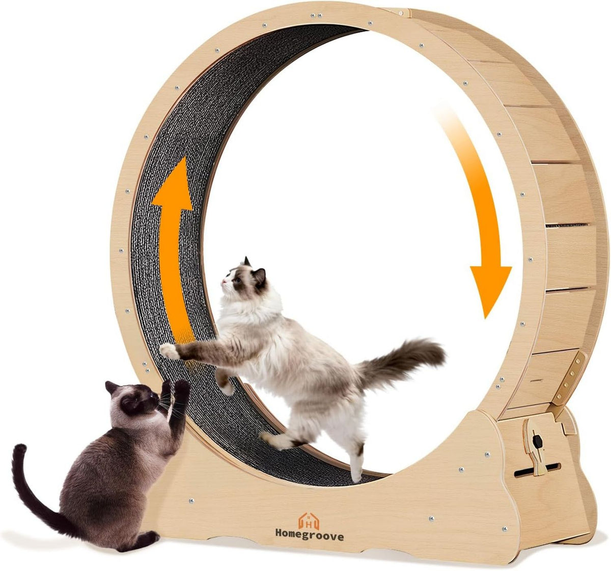 Roue d'exercice pour chat ¨C structure en bois, 132 cm