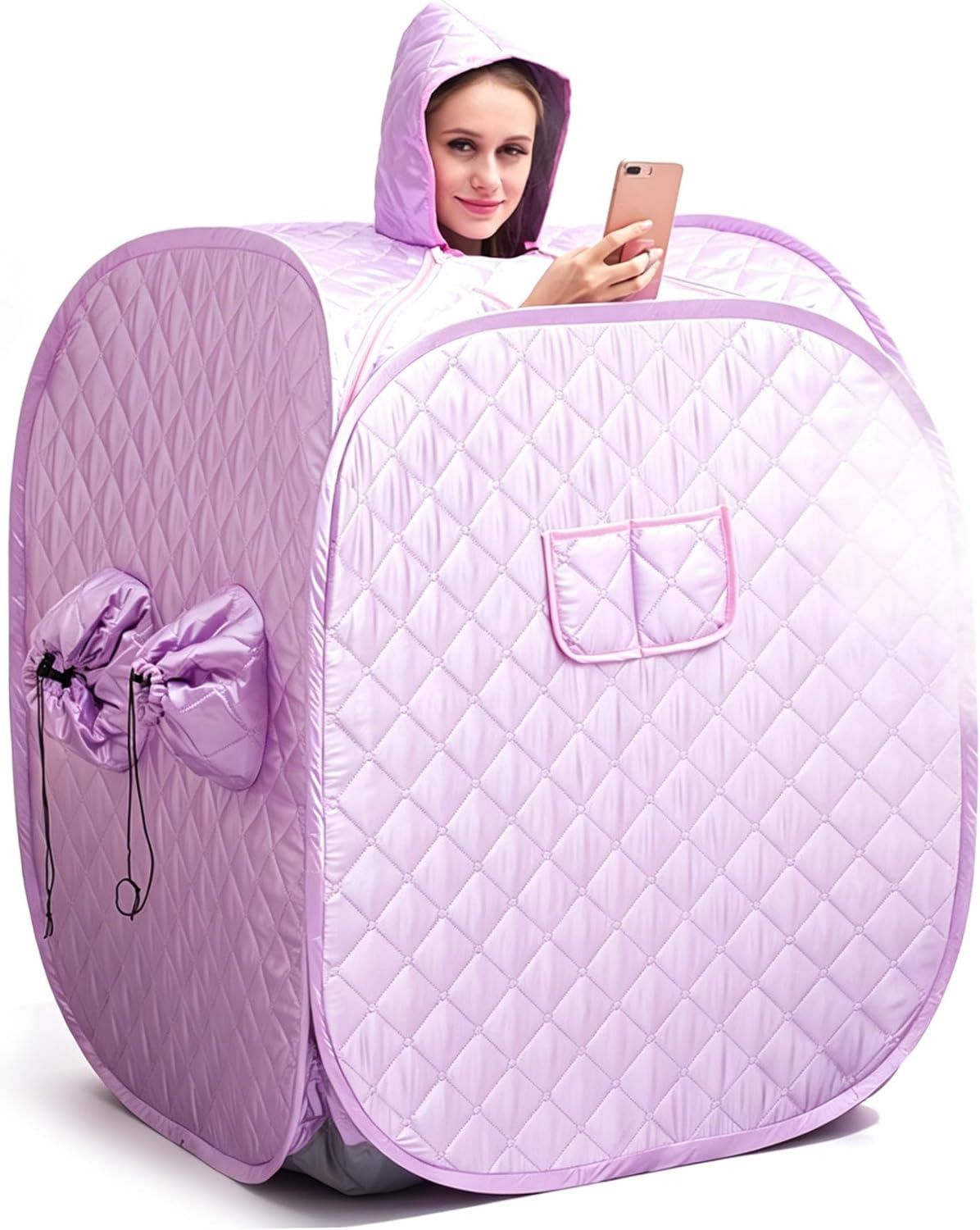 Sauna vapeur portable: pliable, format portable, usage ¨¤ domicile, violet