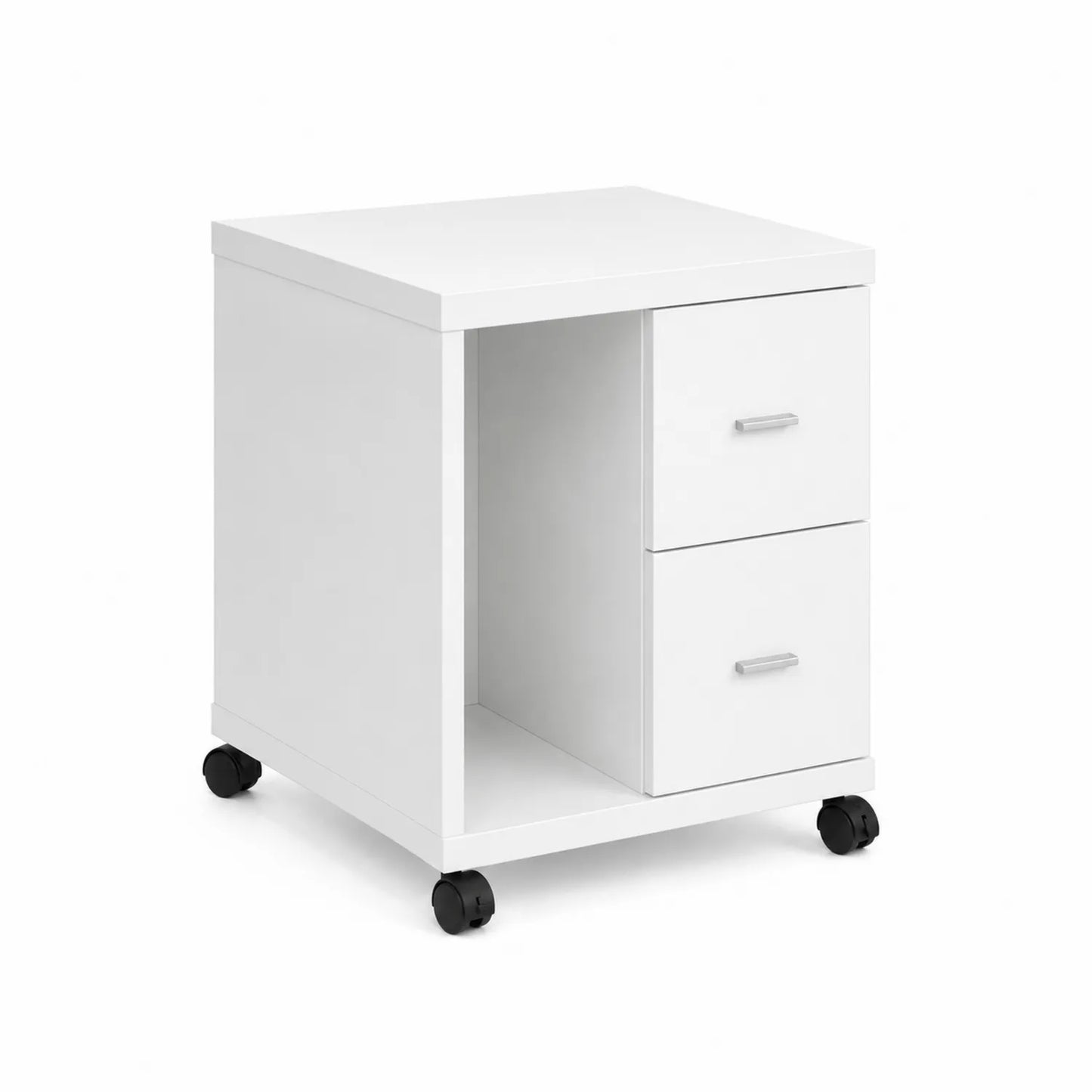 Classeur à roulettes blanc avec 2 tiroirs en MDF