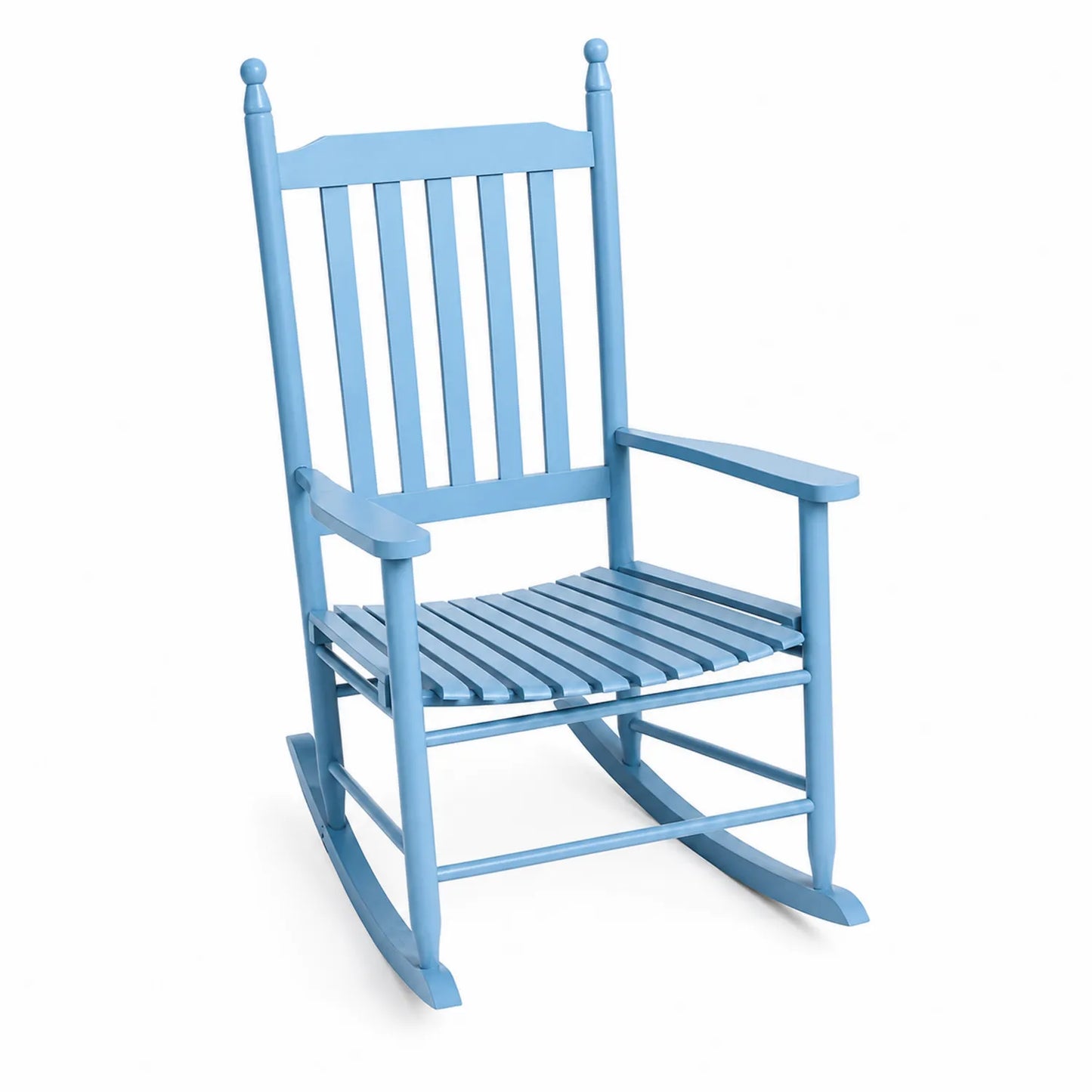 Chaise berçante en bois bleu