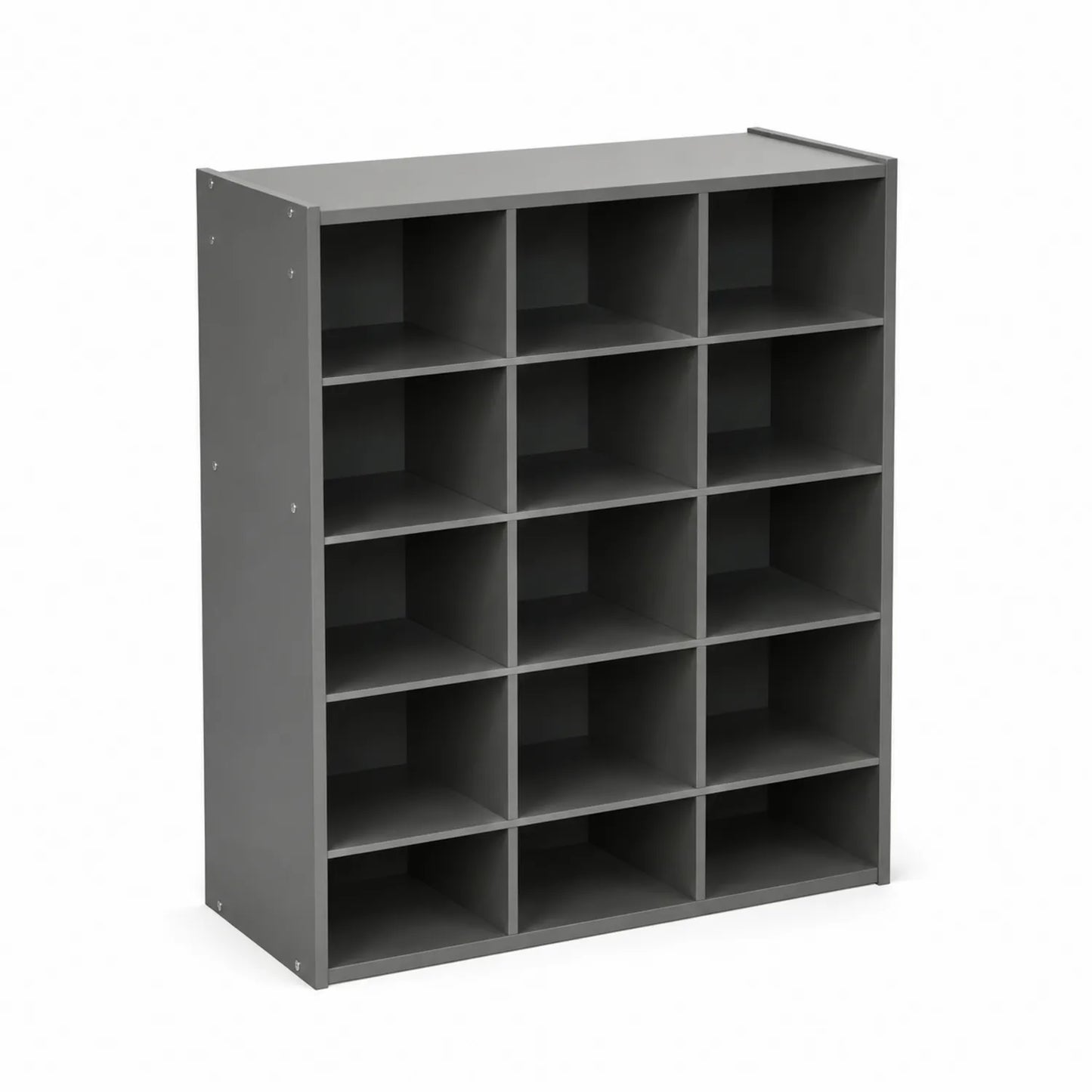 Étagère de rangement 16 casiers en bois gris foncé 105x95x30 cm