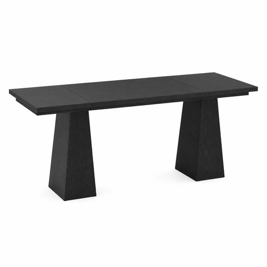 Table extensible en bois noir avec finition vernie