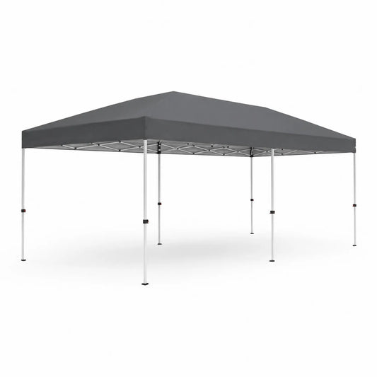 Tonnelle Pliante de Jardin 3x6m en Acier et Polyester Gris