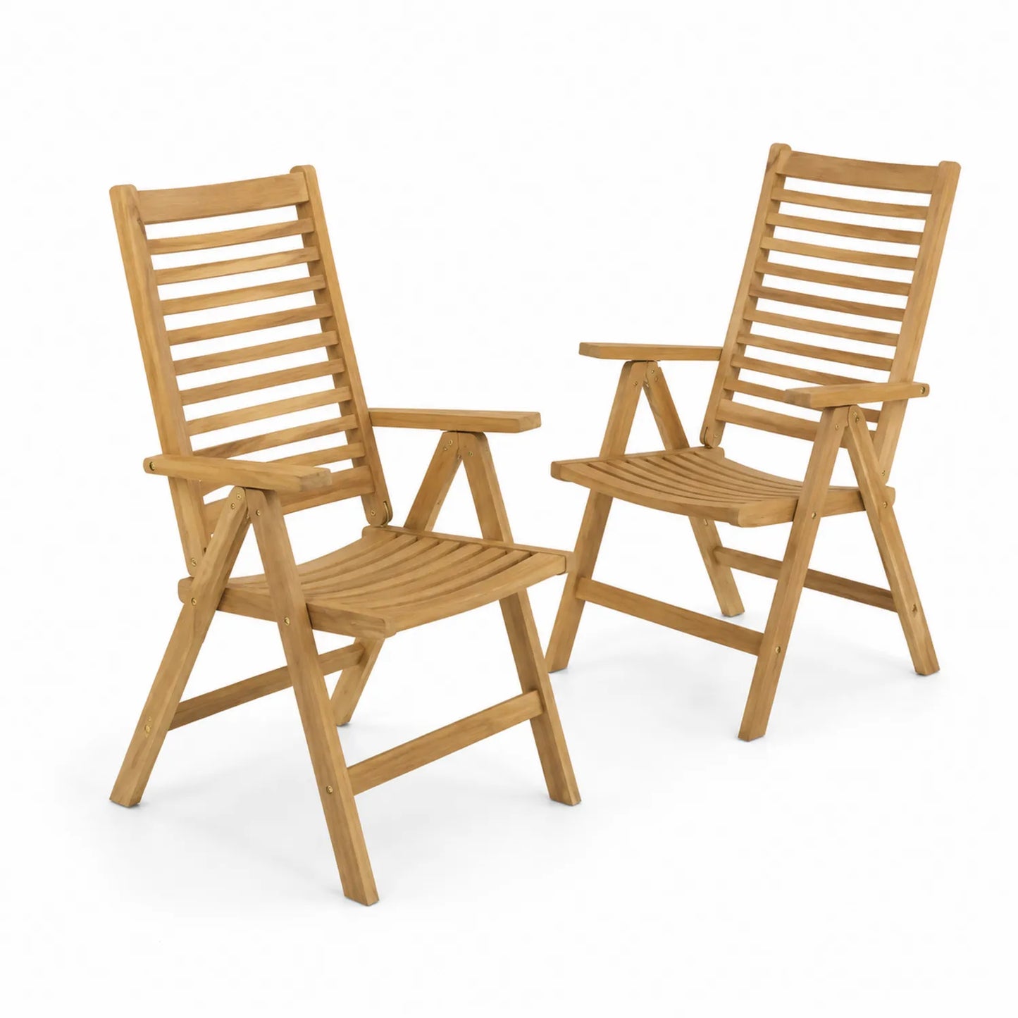 Paire de chaises pliantes en bois de teck