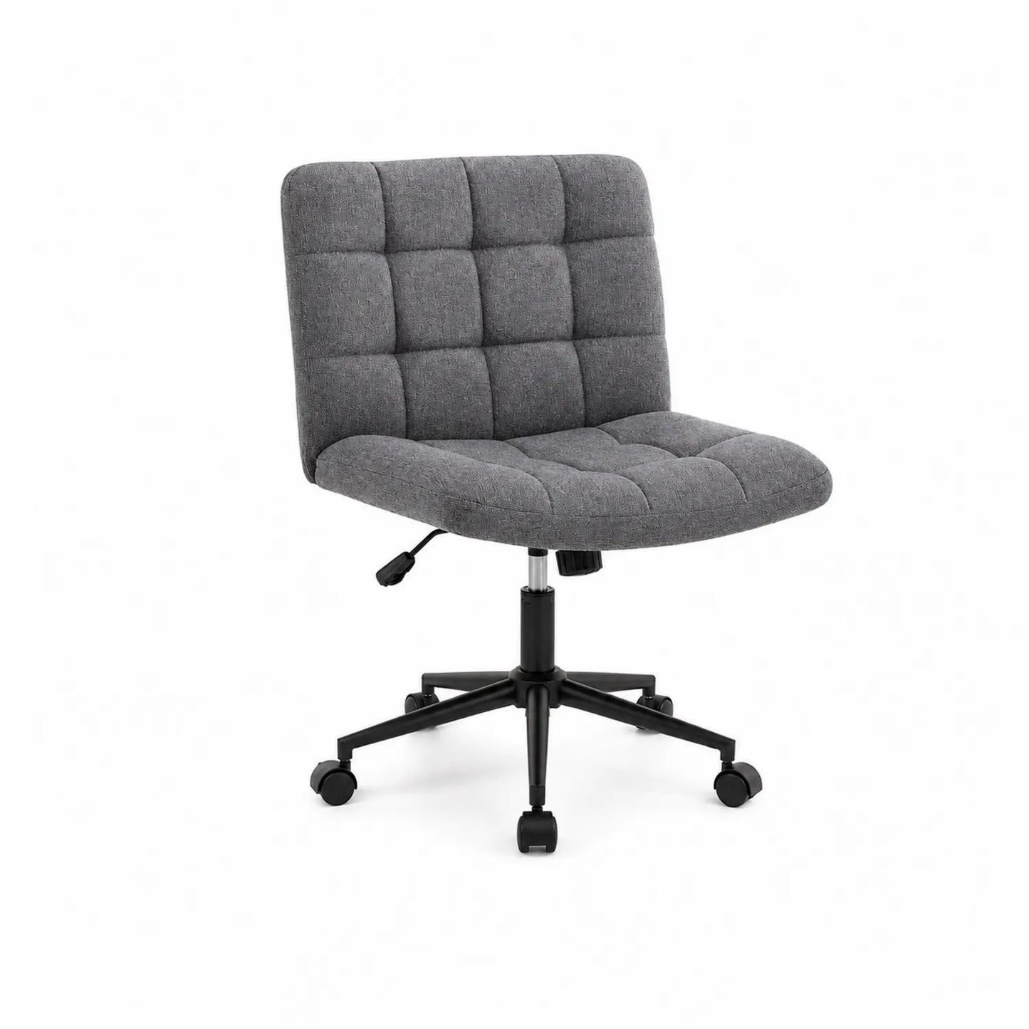 Chaise de bureau ajustable en tissu gris avec base en métal