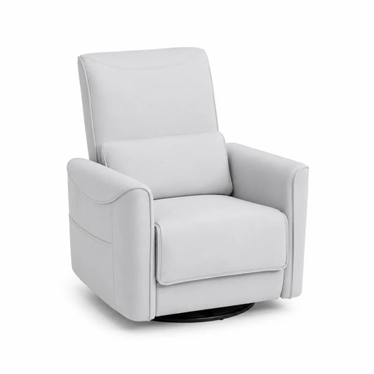 Fauteuil pivotant inclinable en cuir synthétique Gris Clair