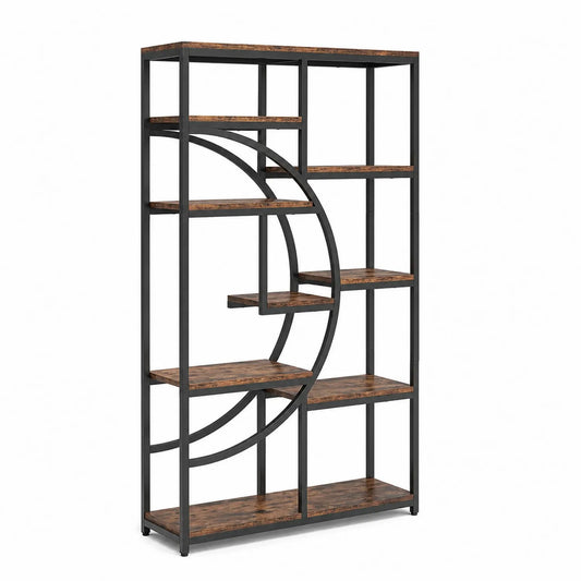 Étagère en métal et bois Marron/Noir 180x120x30 cm