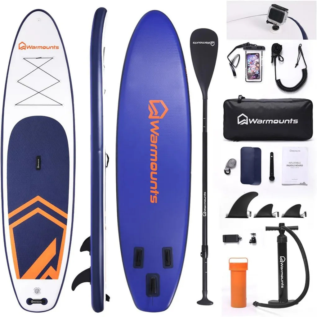 Planche de Paddle Gonflable 350cm, Large 86cm, pour D¨¦butants et Adultes, avec Pagaie Ajustable et Accessoires Complets