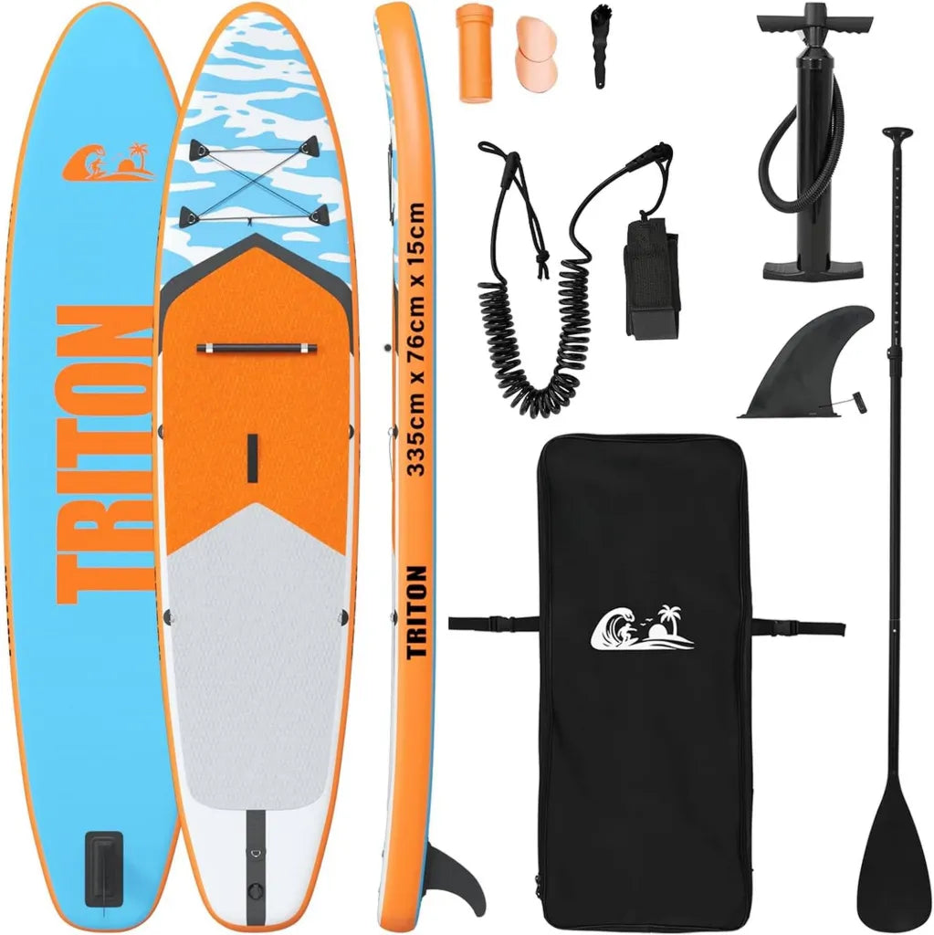 Planche ¨¤ Pagaie Gonflable Triton 335 cm Bleu - R¨¦sistante UV, Id¨¦ale pour Lac et Rivi¨¨re