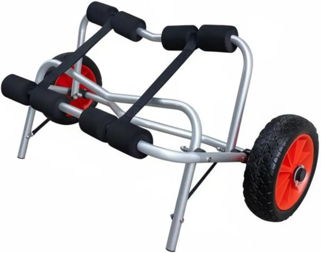 Chariot de Cano? et Kayak en Aluminium avec Roues Larges pour P¨ºche - Pliable et Compact