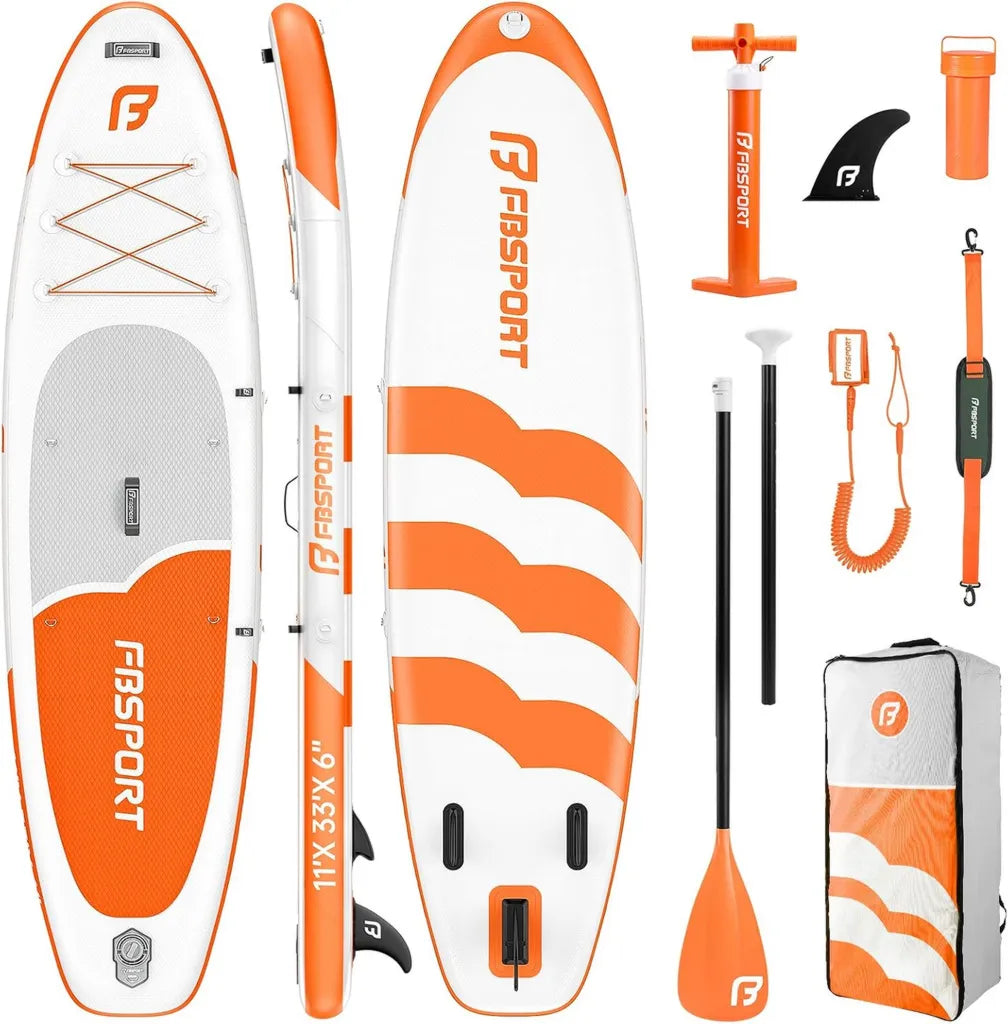 Planche de Paddle Gonflable 335 cm - FBSPORT, Charge 160kg, Set Complet pour Yoga et Surf