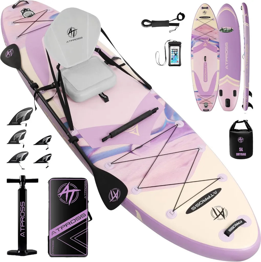Planche de SUP Gonflable 2-en-1 avec Si¨¨ge Kayak, 366x92cm, 240kg, pour Yoga, P¨ºche, Surf