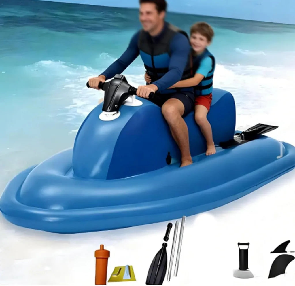 Bateau gonflable motoris¨¦, 700W, vitesse ajustable 3-9 km/h, autonomie 130 min, capacit¨¦ 220 kg