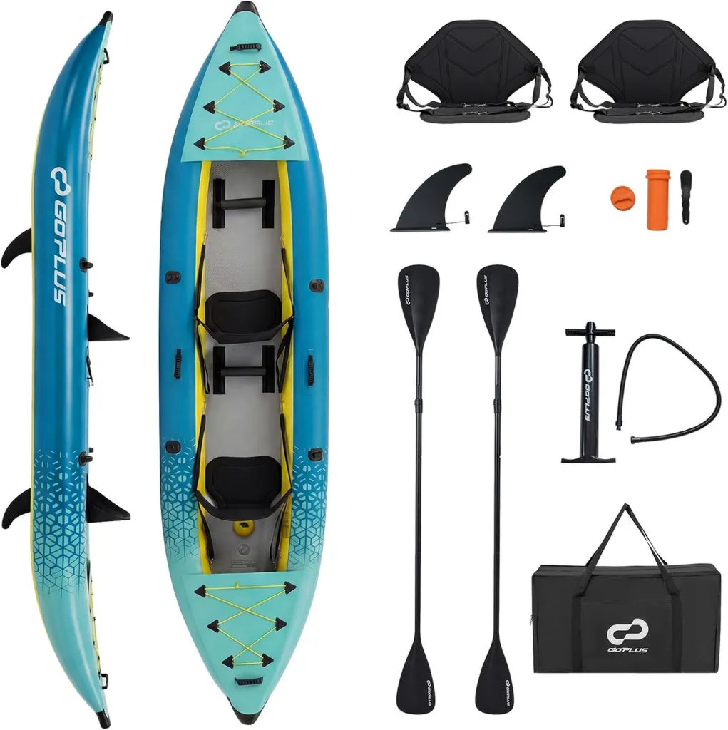 Kayak Gonflable 2 Places Adulte PVC avec Accessoires Complet, Capacit¨¦ 230KG
