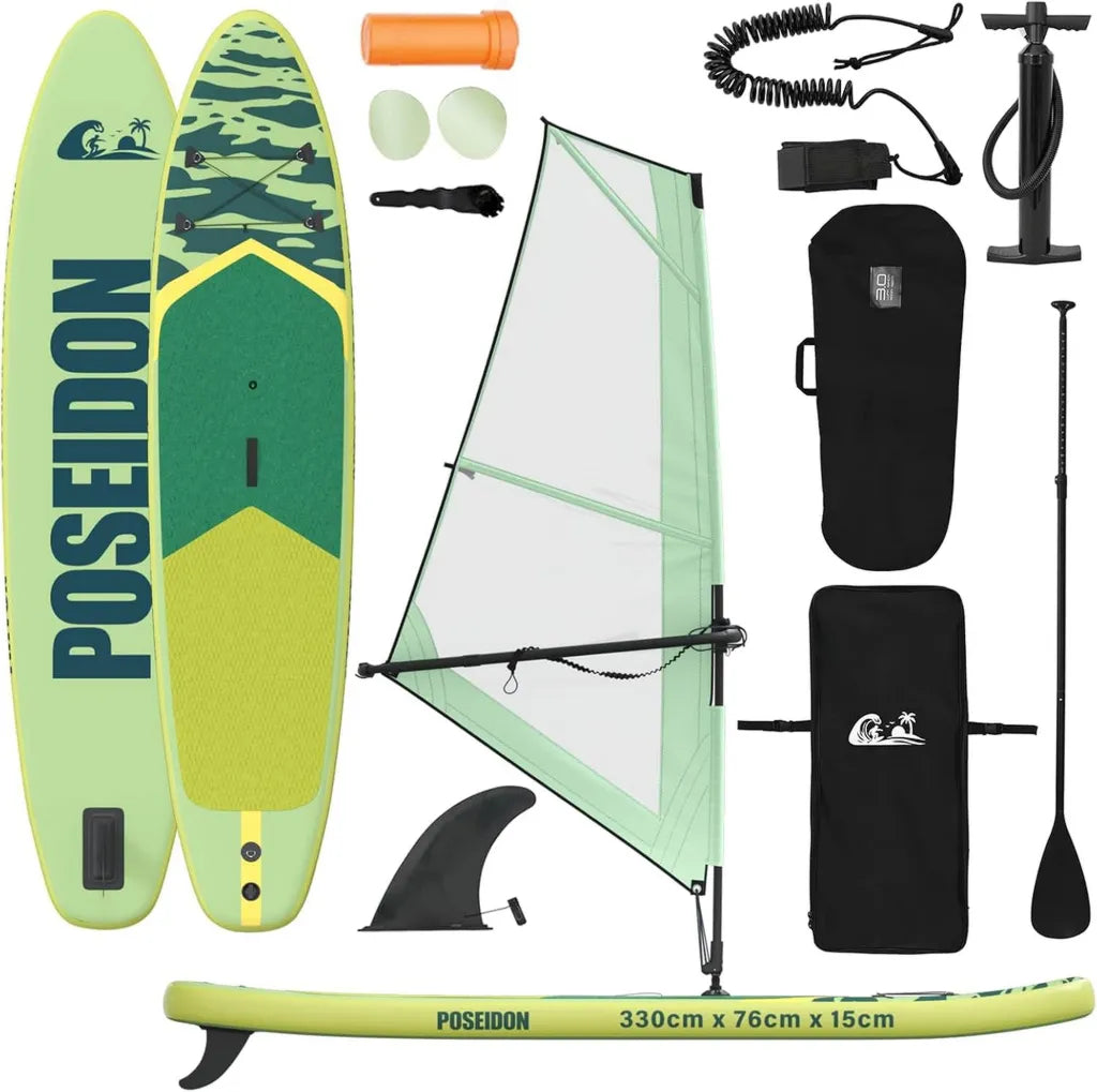 Planche de Paddle Gonflable avec Voile en PVC pour Loisirs Aquatiques
