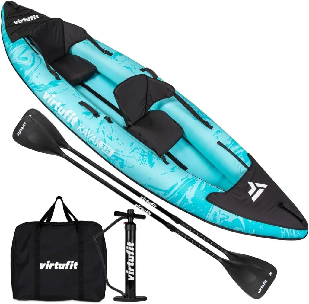 Kayak Gonflable 3 Places VirtuFit 335 cm avec Accessoires - Turquoise