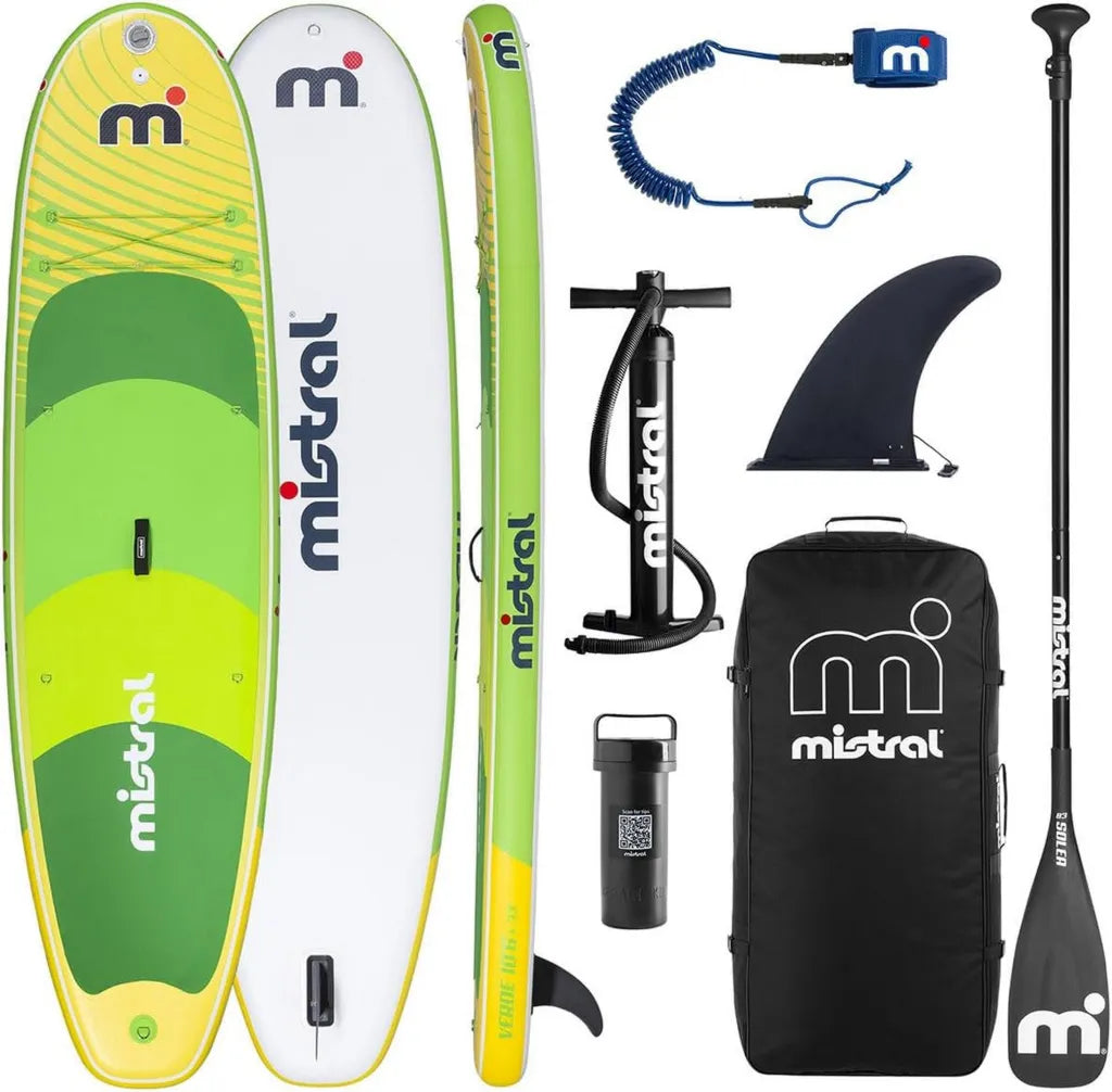 Planche de SUP Gonflable 10'6 pour Tous Niveaux - Enfants et Adultes - Mistral? Verde avec Support Cam¨¦ra