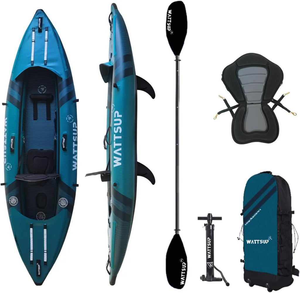 Kayak Gonflable Monoplace 310 cm - PVC R¨¦sistant et Dropstitch, Charge Maximale 180 kg
