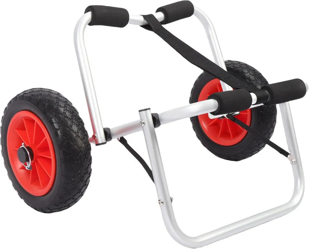 Chariot Pliant pour Kayak 200lbs en Aluminium avec Roues Solides 10'' et Coussin en Mousse