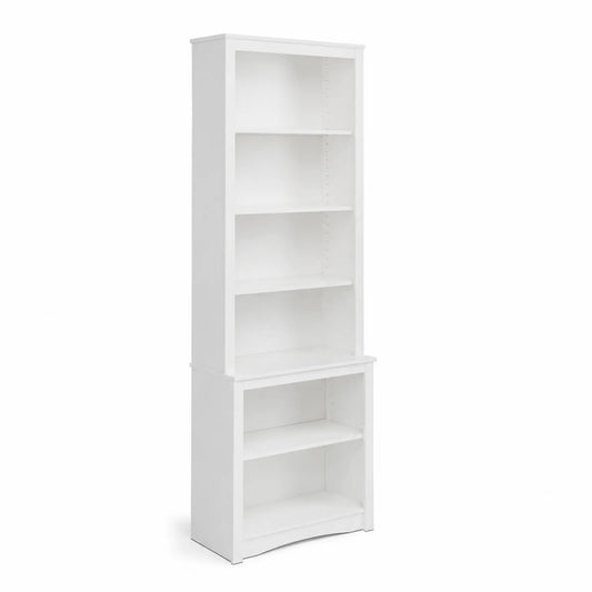 Bibliothèque en bois 5 étagères blanc 180x60x30 cm