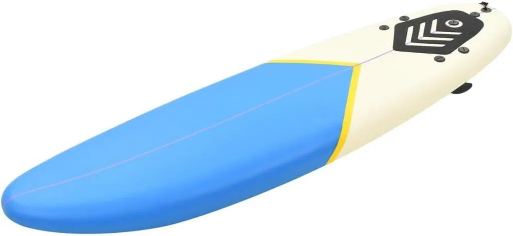 Planche de Surf Souple 170 cm Bleu Cr¨¨me avec Noyau en Mousse EPS et Ailerons