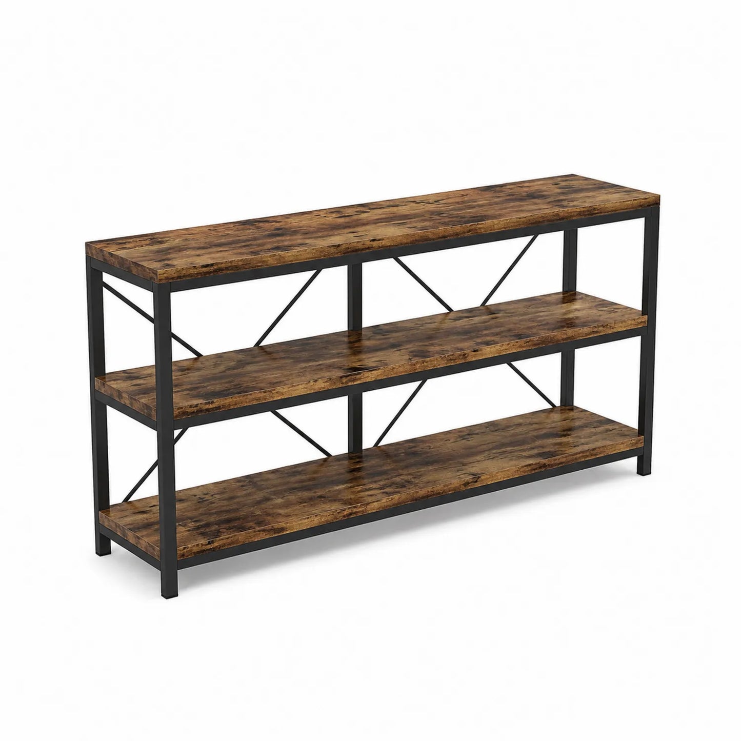 Console en bois et métal à 3 étagères