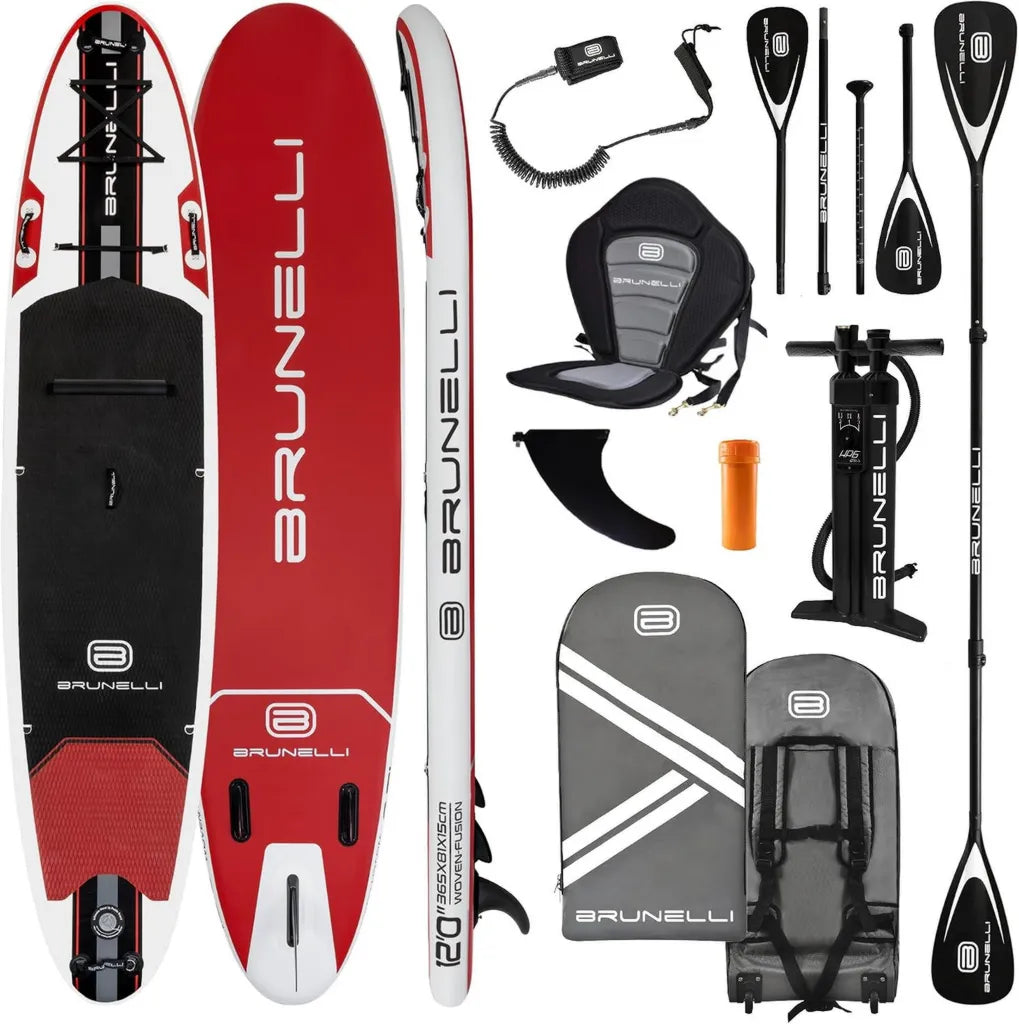 Planche de Paddle Gonflable Brunelli 12.0 Monstre - Pack Complet avec Pagaie et Si¨¨ge Kayak