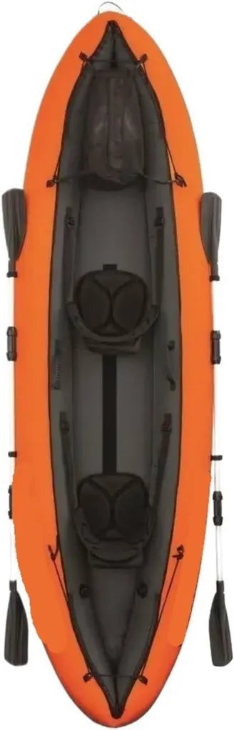 Cano? Pneumatique 330x94cm avec 2 Rames - Kayak de P¨ºche en Plastique Renforc¨¦