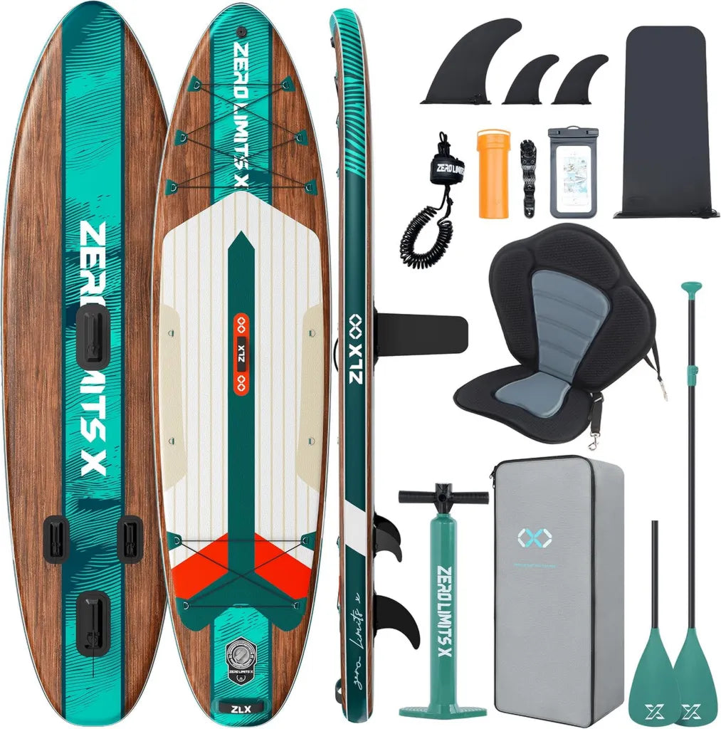 Planche Paddle Gonflable 2 Personnes 320x84cm, Stand Up avec Si¨¨ge Kayak et Accessoires Complets